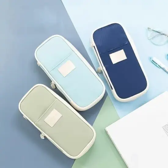 Large Storage Pencil Case Pen Bag with Zipper Big Capacity Pouch Organizer for Office Travel Holder Box image {1}