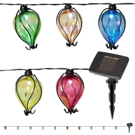 Alpine Corporation 10ct LED Solar Colorful Air Balloons: Polystyrene, Weather-Resistant, Garden Decor image {7}