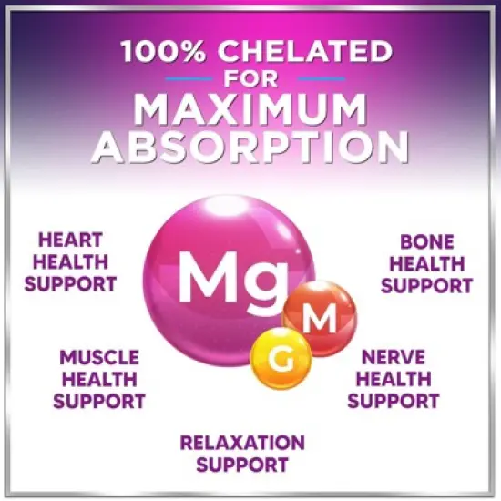 Magnesium Glycinate - 1000mg High Absorption Chelated Magnesium Supplement for Sleep, Muscle, Nerve & Heart Support - 60 Capsules By Hello Lovely! image {4}