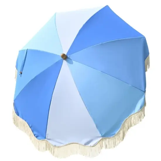 LAGarden 6 Ft Fringe Umbrella Replacement Canopy Top Cover Outdoor Patio Blue image {6}