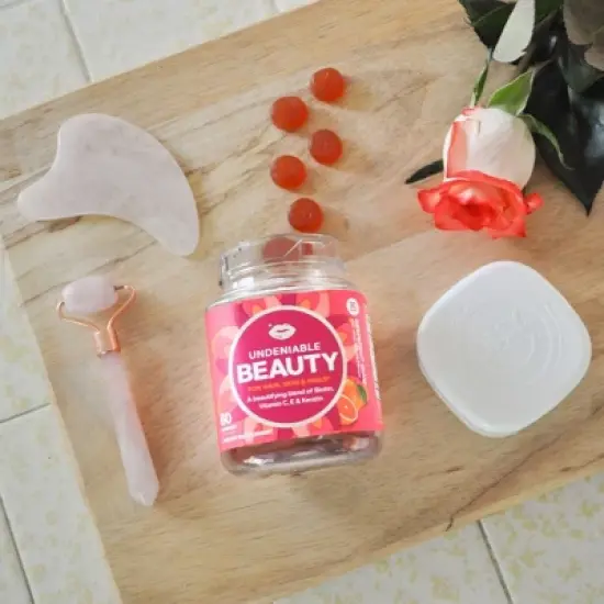 OLLY Undeniable Beauty Multivitamin Gummies for Hair Skin & Nails with Biotin, Keratin, Vitamins C & E - Grapefruit Glam - 60ct image {5}