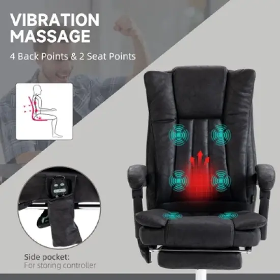 NicBex Massage Office Chair with Vibration Points, Adjustable Tilt Ergonomic Chair with Armrest, Swivel Gaming Chair for Office image {4}