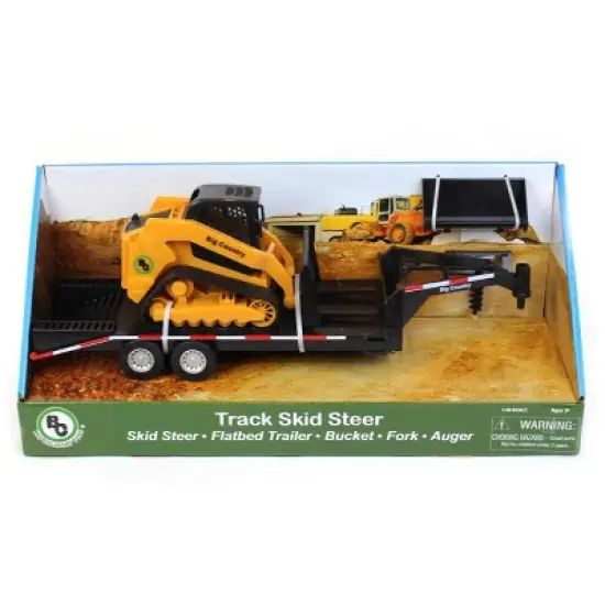 Big Country Toys 1/20 Track Skid Steer w/ Attachments & Flatbed Gooseneck Trailer 450 image {7}