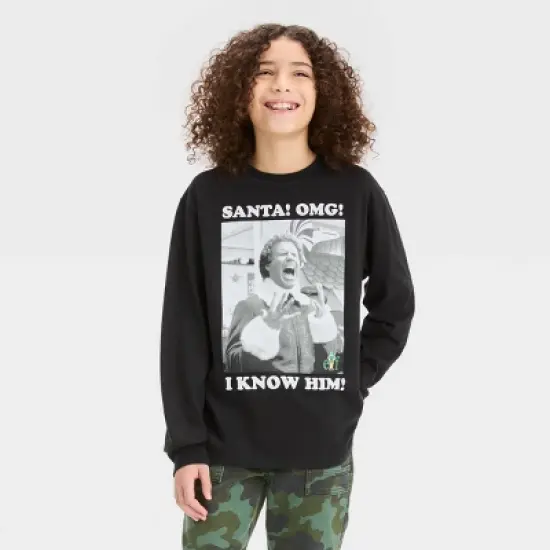 Boys' Long Sleeve Elf 'Santa! I Know Him' Graphic T-Shirt - art class&trade; image {3}
