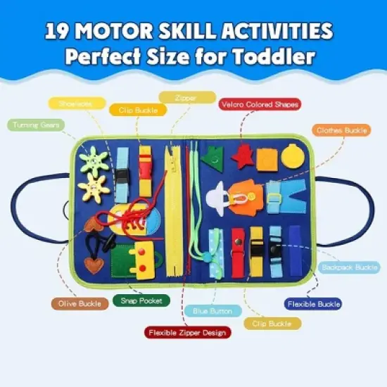 MOVSSOU Busy Board Book Montessori Toys for Toddler image {2}