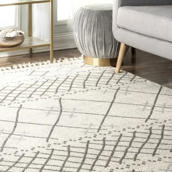 nuLOOM Alara Modern Trellis Tassel Area Rug image {6}