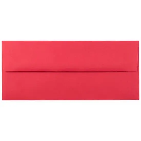 JAM PAPER #10 Business Colored Envelopes - 4 1/8 x 9 1/2 - Red Recycled - 100/Pack image {3}