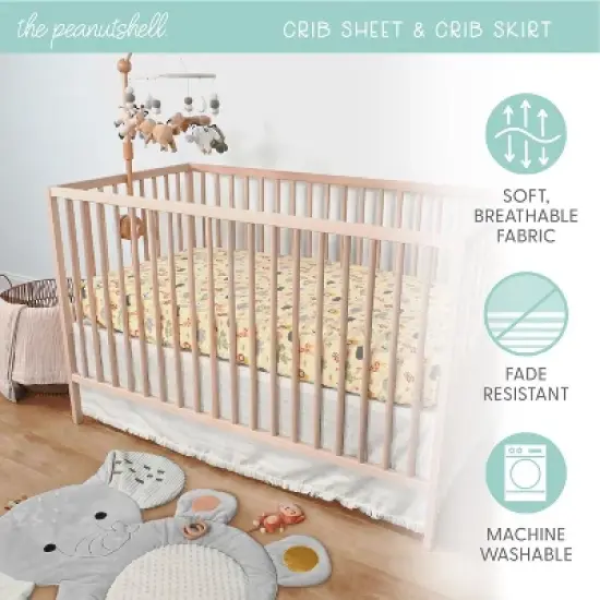 The Peanutshell Elephant Safari Tummy Time Mat and Security Blanket Crib Bedding Set, 4-Piece Set image {3}