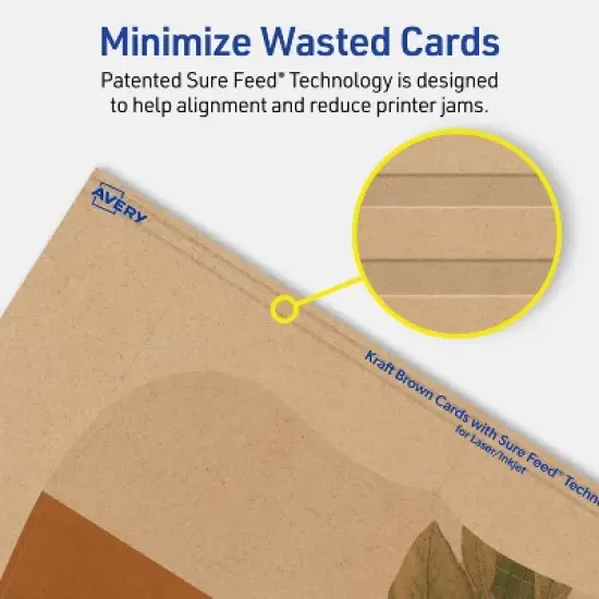 Avery Cards with Flourished Edges, 6" x 9", Kraft Brown, 50ct image {3}