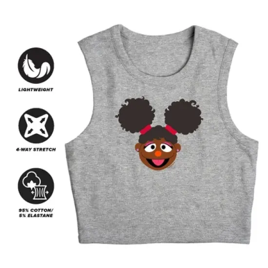 Women's Sesame Street Gabrielle Face Sleeveless Crop Top Tank image {2}