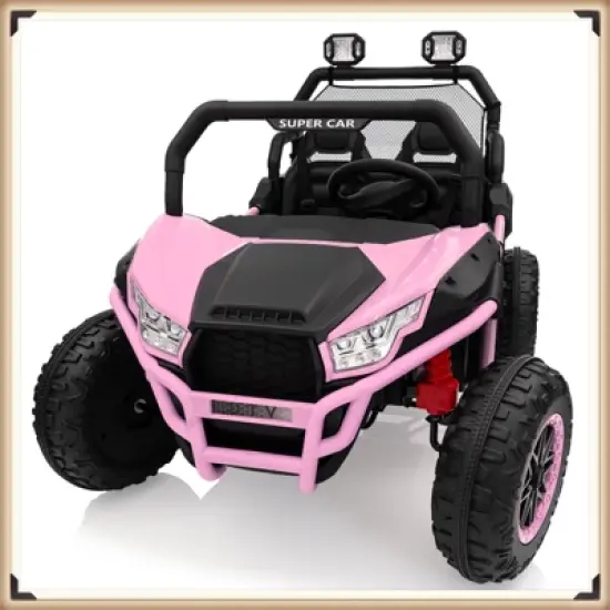 Garvee 24V 2-Seater Ride-On UTV for Kids, 400W Electric Car with Remote, LED Lights, Music, Metal Frame, Four-Wheel Suspension image {9}