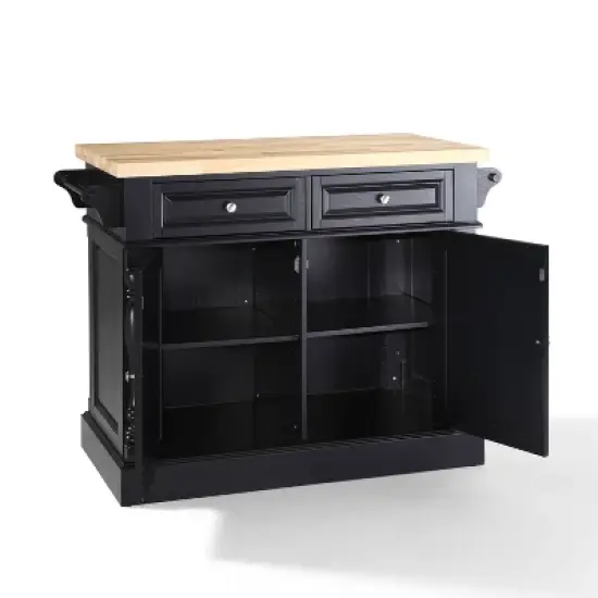 Oxford Butcher Block Kitchen Island Black - Crosley image {6}