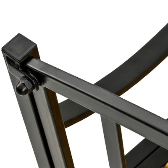 Outsunny 50" Garden Bench, Patio Loveseat with Antique Backrest, Wood Seat and Steel Frame for Backyard or Porch image {4}