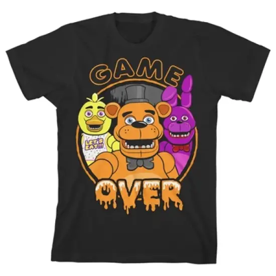 Five Nights at Freddy's Game Over Character Circle Boy's Black T-shirt image {5}