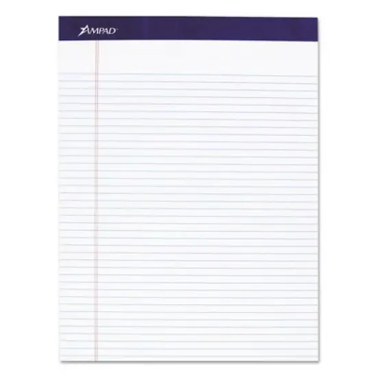 Ampad Legal Ruled Pads, Narrow Rule, 50 White 8.5 x 11.75 Sheets, 4/Pack image {1}