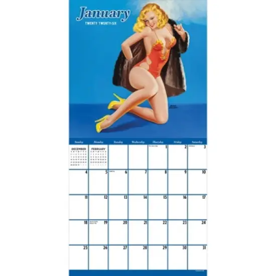 TF Publishing 13.5"x14.5" 2026 Pin-Ups Wall Calendar image {5}
