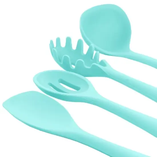 MegaChef Light Teal Silicone Cooking Utensils, Set of 12 image {2}