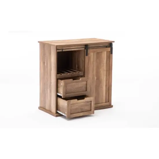 Weston Sliding Barn Door Wine Cabinet Natural - Boraam image {7}