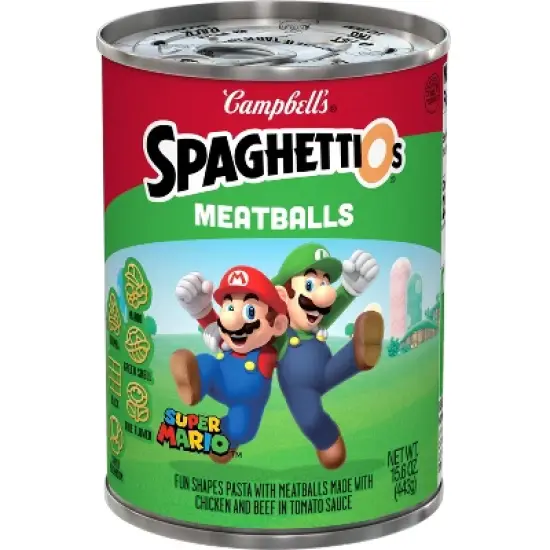 SpaghettiOs Super Mario Bros Canned Pasta with Meatballs- 15.6oz image {12}