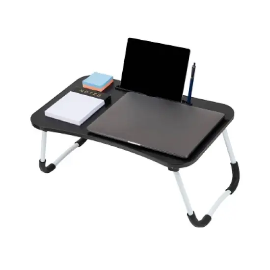 Mind Reader Woodland Collection Collapsible Portable Laptop Desk with Folding Legs Black: Laptop Holder & Desk Organizer image {2}