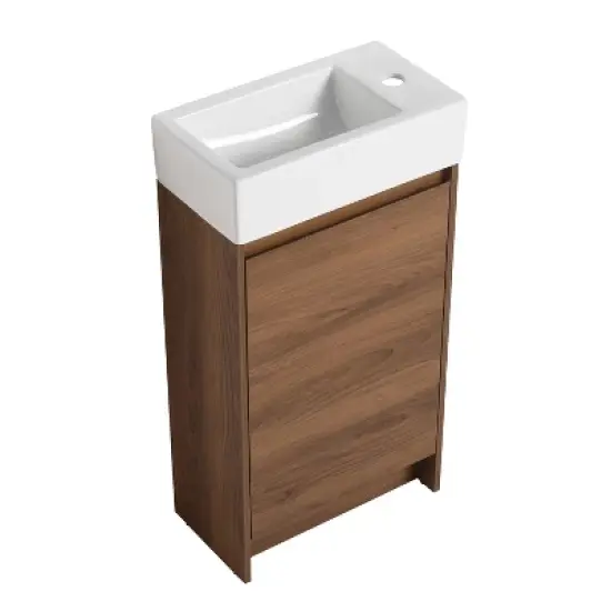 Freestanding Bathroom Vanity with Single Sink and Soft Close Door - ModernLuxe image {4}