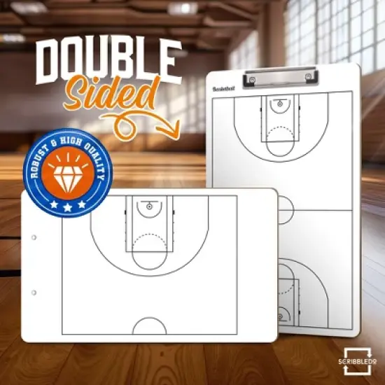 SCRIBBLEDO Basketball Dry Erase Clipboard 15"x9" image {1}