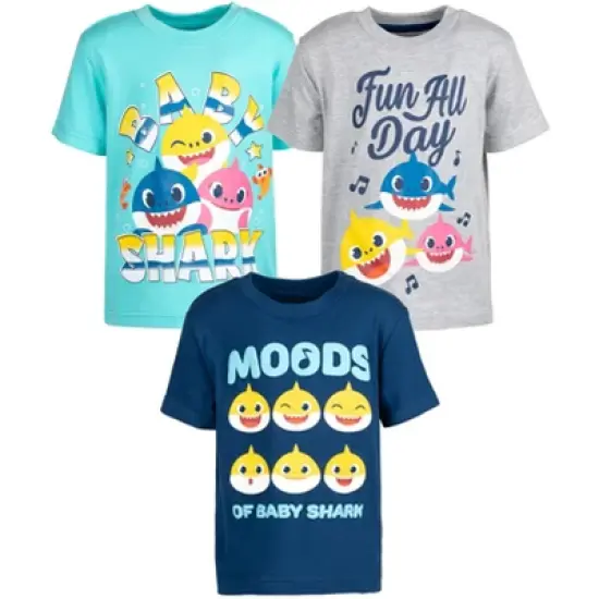 Pinkfong Mommy Shark Daddy Shark Baby Shark 3 Pack Graphic T-Shirts  image {7}