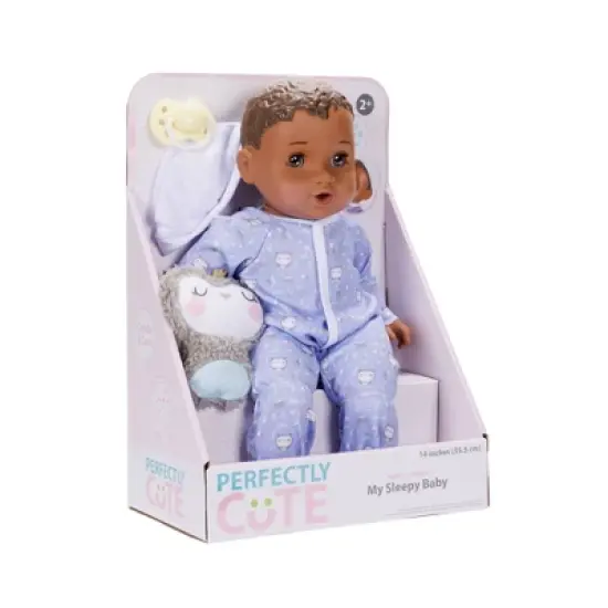 Perfectly Cute 14" Sleepy Time Baby Doll - Brown Hair/Brown Eyes image {6}
