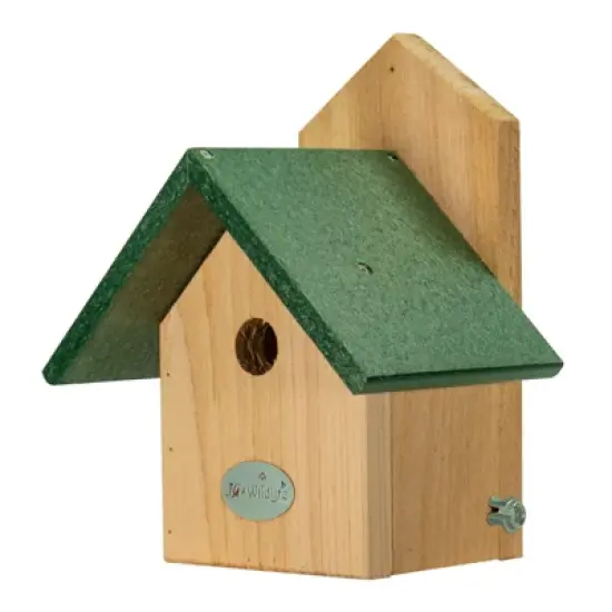 JCS Wildlife Chickadee Post Mount Birdhouse with Recycled Poly Lumber Roof image {10}