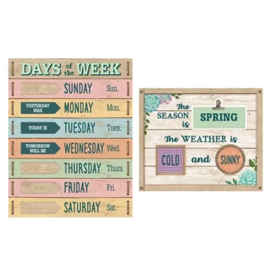 Teacher Created Resources&reg; Rustic Bloom Calendar Bulletin Board Set image {1}