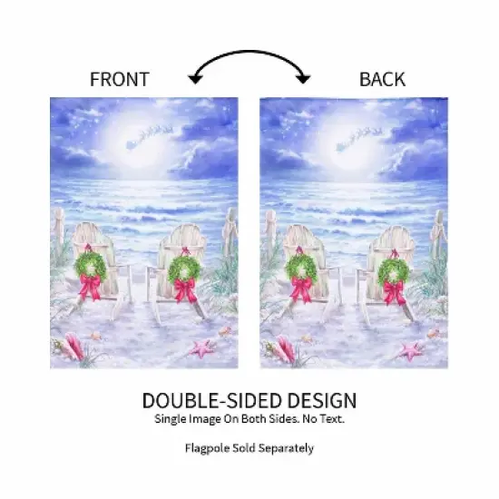 Evergreen Christmas on the Beach Suede Garden Flag 12 x 18 Inches Indoor Outdoor Decor image {4}