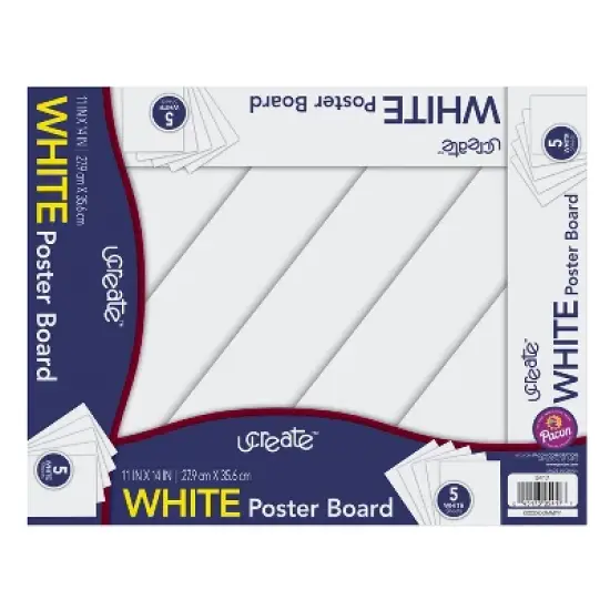 UCreate&reg; Poster Board, White, 11" x 14", 5 Sheets Per Pack, 12 Packs image {3}