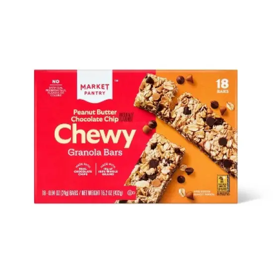 Peanut Butter Chocolate Chip Naturally Flavored Chewy Granola Bars - 15.2oz - Market Pantry&trade; image {4}