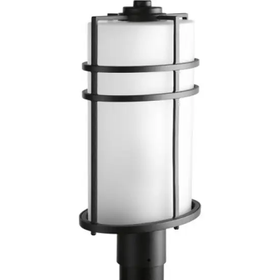 Progress Lighting, Format Collection, 1-Light Outdoor Wall Lantern, Black, Etched Glass Shade image {3}