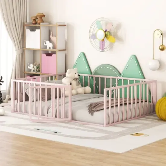 Okak Bed Guard Rails Bed Rail for Kids Bed Side Rails Baby Bedrail Guard with Fence and Door for Twin Full Size Bed image {5}