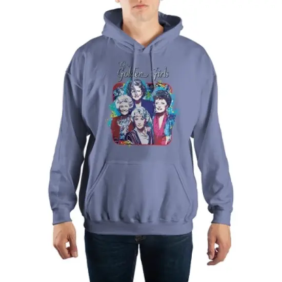 Mens Blue Golden GIrls TV Sitcom Series Graphic Hooded Sweatshirt image {3}