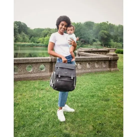 Eddie Bauer Crosstown Cascade Back Pack Diaper Bag - Black/Gray image {11}