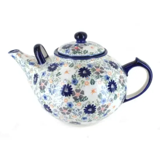 Blue Rose Polish Pottery C001 Manufaktura Large Teapot image {2}