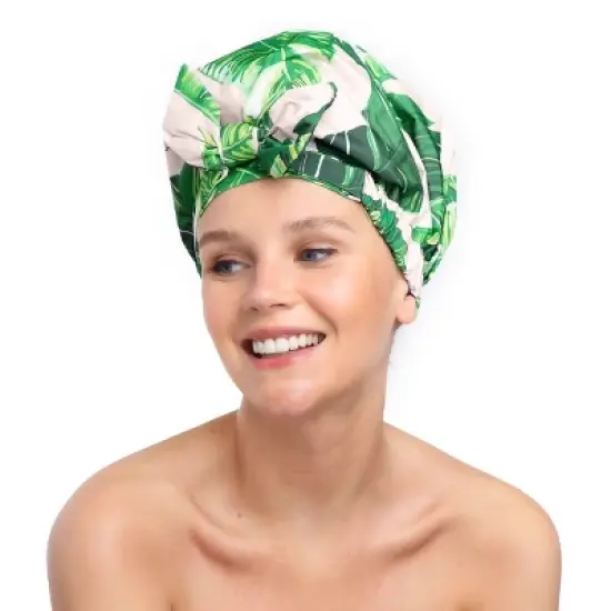 Kitsch Luxury Shower Cap - Palm Leaves image {6}