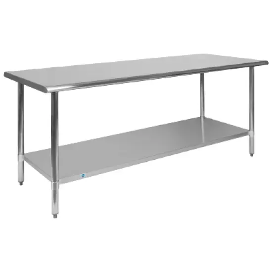 Flash Furniture Stainless Steel 18 Gauge Prep and Work Table with Undershelf - NSF Certified image {8}