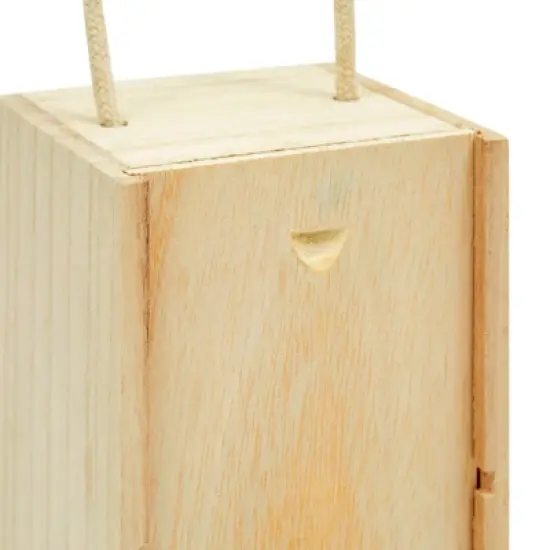 Juvale Wooden Wine Bottle Gift Box with Handle for Holidays, Anniversary, Wedding, Housewarming, 4 x 14 Inches image {7}