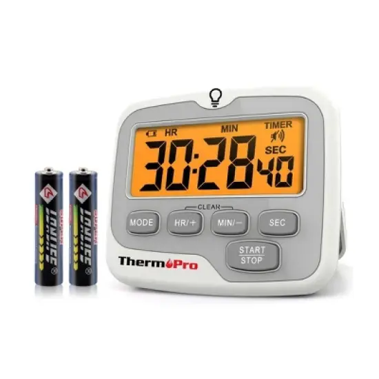ThermoPro TM01W Kitchen Timer with Count Up and Countdown Timers for Cooking, Classroom, Exercise with LCD Screen Touch  Backlight image {9}
