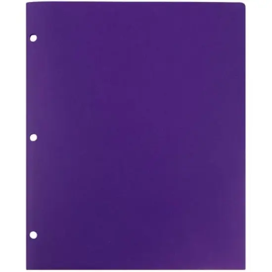 JAM 6pk Heavy Duty 3 Hole Punch 2 Pocket School Presentation Paper Folder Purple image {4}