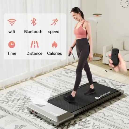 DeerRun 2 in 1 Under Desk WalkTreadmill, 2.5HP Low Noise Walking Pad Running Jogging Machine with Remote Control for Home Office image {7}