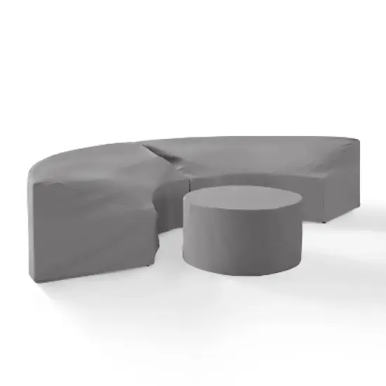 Crosley Catalina 3pc Furniture Cover Set: Protective Vinyl for Outdoor Sectionals & Table image {3}