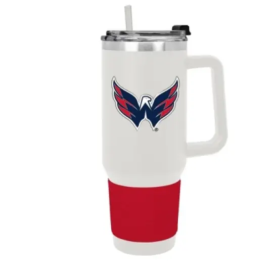 NHL Washington Capitals White Colossus Travel Mug with Team Color Silicon Gripe - 40oz image {5}