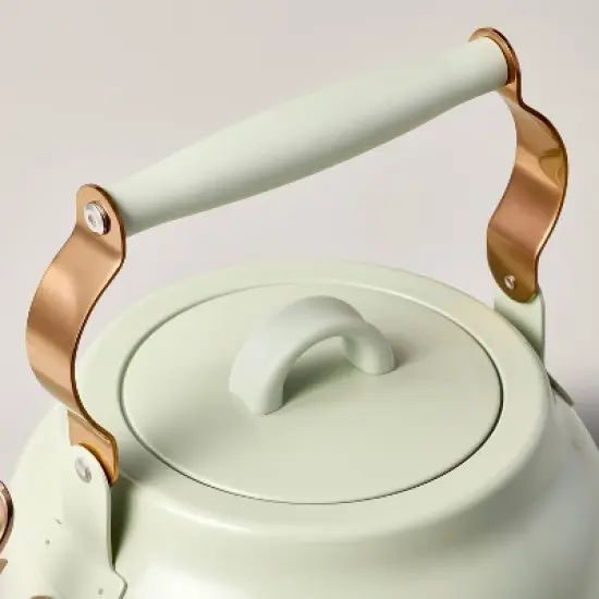 2qt Stainless Steel Arch Cutout Teapot Serene Green - Hearth & Hand&trade; with Magnolia image {3}