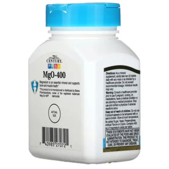 21st Century MgO Magnesium Oxide Tablets 400mg, 90 Count image {1}