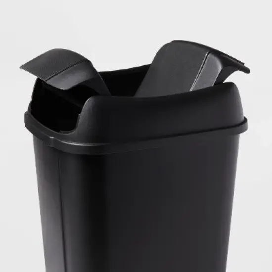 13.3gal Pivot Lid Waste Can Black - Brightroom&trade;: Kitchen Trash Can, Swing Lid, 13 Gallon Capacity, Indoor Use image {2}