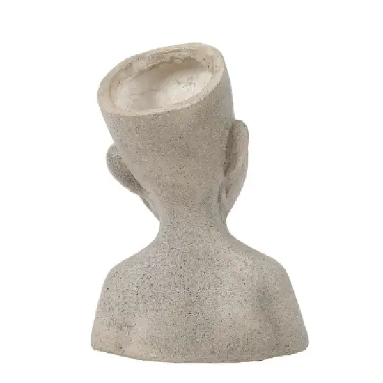 LuxenHome Speckled Beige MgO Happy Bust Head Planter image {4}